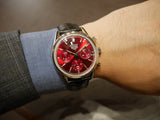  Shop Authentic Tag Heuer Carrera Automatic Chronograph Red Dial Black Leather Strap Watch for Men - CBK221G.FC6479 - Luxxuri