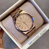  Shop Authentic Michael Kors Channing Quartz Rose Gold Dial Rose Gold Steel Strap Watch For Women - MK6624 - Luxxuri