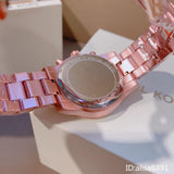  Shop Authentic Michael Kors Ritz Chronograph Rose Gold Dial Rose Gold Steel Strap Watch For Women - MK6753 - Luxxuri