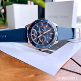  Shop Authentic Michael Kors Cunningham Multifunction Blue Dial Blue Rubber Strap Watch For Men - MK7163 - Luxxuri