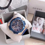  Shop Authentic Guess Genesis Quartz Blue Dial Blue Silicone Strap Watch For Men - W1254G3 - Luxxuri
