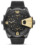  Shop Authentic Diesel Uber Chief Two Hand Black Dial Black Leather Strap Watch For Men - DZ7377 - Luxxuri