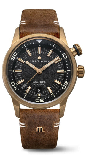  Shop Authentic Maurice Lacroix Pontos S Diver Automatic Black Dial Brown Leather Strap Watch For Men - PT6248-BRZ01-330-2 - Luxxuri