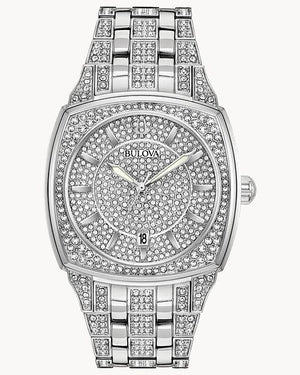  Shop Authentic Bulova Phantom Swarovski Crystal Pave Silver Dial Silver Steel Strap Watch for Men - 98B296 - Luxxuri