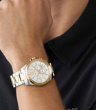  Shop Authentic Michael Kors Brecken Chronograph White Dial Two Tone Steel Strap Watch For Men - MK9064 - Luxxuri