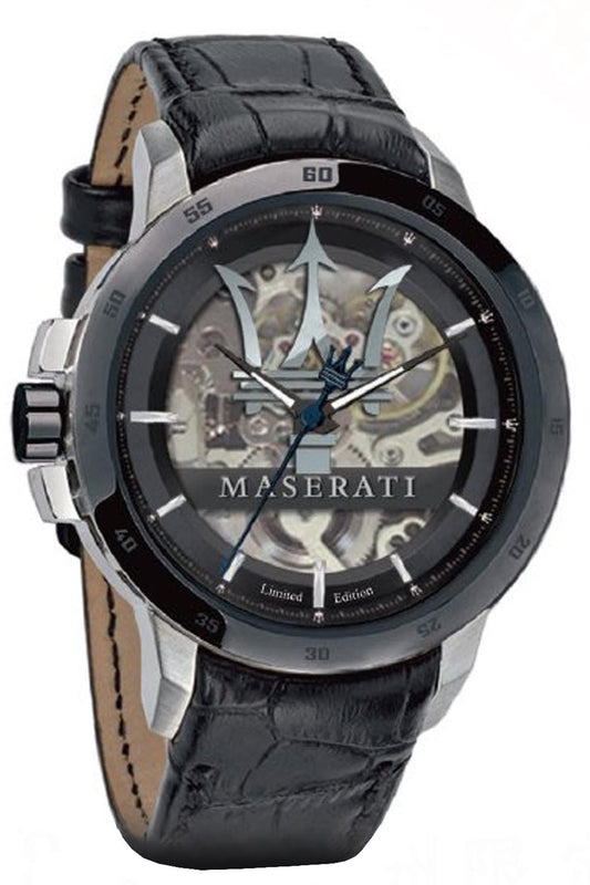  Shop Authentic Maserati Potenza Automatic Black Dial Black Leather Strap Stainless Steel Watch For Men - R8821119006 - Luxxuri