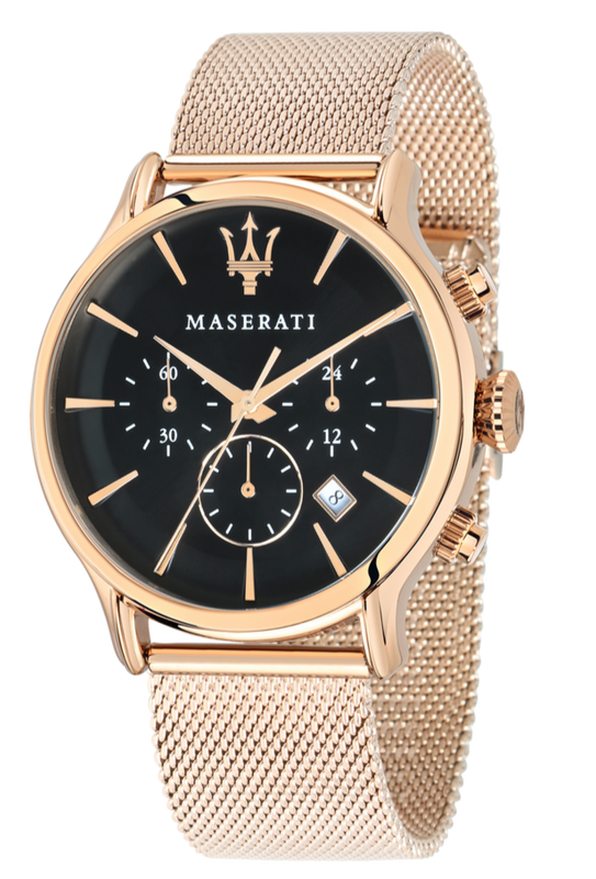  Shop Authentic Maserati Epoca Black Dial Gold Mesh Bracelet Watch For Men - R8873618005 - Luxxuri