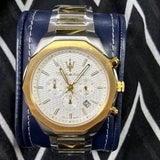  Shop Authentic Maserati Stile Chronograph White Dial Two Tone Steel Strap Watch For Men - R8873642009 - Luxxuri