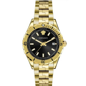  Shop Authentic Versace Hellenyium Quartz Black Dial Gold Steel Strap Watch For Men - VE3A00820 - Luxxuri