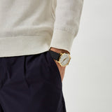  Shop Authentic Calvin Klein City Mother of Pearl White Dial Black Leather Strap Watch for Men - K2G2G5C6 - Luxxuri