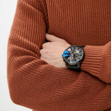  Shop Authentic Diesel Mega Chief Chronograph Black Dial Black Leather Strap Watch For Men - DZ4500 - Luxxuri