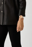  Shop Authentic Michael Kors Harlowe Analog Rose Gold Dial White Leather Strap Watch For Women - MK2989 - Luxxuri