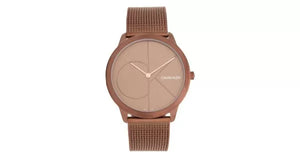  Shop Authentic Calvin Klein Minimal Quartz Pink Gold Dial Pink Gold Mesh Bracelet Watch for Men - K3M11TFK - Luxxuri