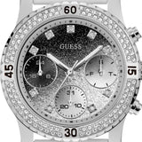  Shop Authentic Guess Confetti Crystal Black Dial White Silicone Strap Watch For Women - W1098L1 - Luxxuri