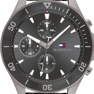  Shop Authentic Tommy Hilfiger Larson Chronograph Grey Dial Silver Steel Strap Watch For Men - 1791918 - Luxxuri