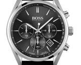  Shop Authentic Hugo Boss Champion Black Dial Black Leather Strap Watch for Men - 1513816 - Luxxuri