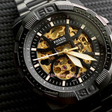  Shop Authentic Fossil Bronson Automatic Skeleton Black Dial Black Steel Strap Watch for Men - ME3217 - Luxxuri