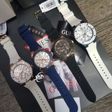  Shop Authentic Guess Overdrive Chronograph White Dial White Rubber Strap Watch for Women - W0149L6 - Luxxuri