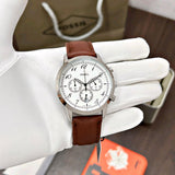  Shop Authentic Fossil Neutra Chronograph White Dial Brown Leather Strap Watch for Men - FS6022 - Luxxuri