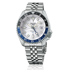  Shop Authentic Seiko 5 Sports SKX GMT Automatic Sky Blue Dial Silver Steel Strap Watch For Men - SSK033K1 - Luxxuri