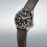  Shop Authentic Seiko 5 Sports SKX GMT Automatic Mocha Black Dial Brown Leather Strap Watch For Men - SSK036K1 - Luxxuri