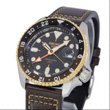  Shop Authentic Seiko 5 Sports SKX GMT Automatic Mocha Black Dial Brown Leather Strap Watch For Men - SSK036K1 - Luxxuri