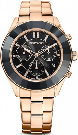  Shop Authentic Swarovski Octea Lux Sport Chronograph Black Dial Rose Gold Steel Strap Watch for Women - 5610478 - Luxxuri