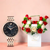 Shop Authentic Swarovski Crystalline Chic Analog Black Dial Rose Gold Steel Strap Watch for Women - 5544587 - Luxxuri
