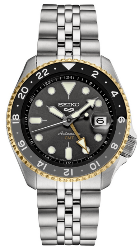  Shop Authentic Seiko 5 Sports GMT US Special Edition Automatic Grey Dial Silver Steel Strap Watch For Men - SSK021K1 - Luxxuri