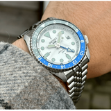  Shop Authentic Seiko 5 Sports SKX GMT Automatic Sky Blue Dial Silver Steel Strap Watch For Men - SSK033K1 - Luxxuri
