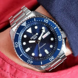  Shop Authentic Seiko 5 Sports Automatic Analog Blue Dial Silver Steel Strap Watch For Men - SRPD51K1 - Luxxuri
