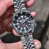  Shop Authentic Seiko 5 Sports Automatic GMT Black Dial Silver Steel Strap Watch For Men - SSK001K1 - Luxxuri