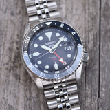  Shop Authentic Seiko 5 Sports Automatic GMT Black Dial Silver Steel Strap Watch For Men - SSK001K1 - Luxxuri