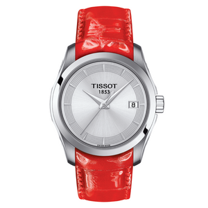  Shop Authentic Tissot Couturier Lady Silver Dial Red Leather Strap Watch for Women - T035.210.16.031.01 - Luxxuri