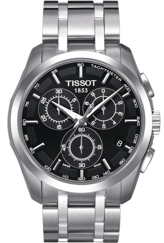  Shop Authentic Tissot Couturier Chronograph Black Dial Silver Steel Strap Watch For Men - T035.617.11.051.00 - Luxxuri