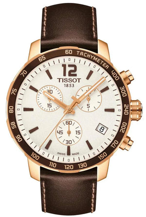  Shop Authentic Tissot Quickster Chronograph White Dial Brown Leather Strap Watch For Men - T095.417.36.037.02 - Luxxuri