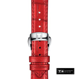  Shop Authentic Tissot Chemin Des Tourelles Powermatic 80 Mother of Pearl White Dial Red Leather Strap Watch For Women - T099.207.16.118.00 - Luxxuri