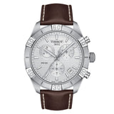  Shop Authentic Tissot PR 100 Sport Quartz Chronograph Silver Dial Brown Leather Strap Watch For Men - T101.617.16.031.00 - Luxxuri