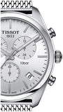  Shop Authentic Tissot PR 100 Chronograph White Dial Silver Mesh Bracelet Watch For Men - T101.417.11.031.02 - Luxxuri