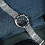  Shop Authentic Tissot PR 100 Chronograph Blue Dial Silver Mesh Bracelet Watch for Men - T101.417.11.041.00 - Luxxuri