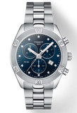  Shop Authentic Tissot PR 100 Sport Chic Chronograph Diamonds Blue Dial Silver Steel Strap Watch for Women - T101.917.11.046.00 - Luxxuri