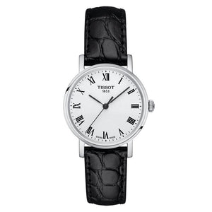  Shop Authentic Tissot Everytime Small White Dial Black Leather Strap Watch For Women - T109.210.16.033.00 - Luxxuri