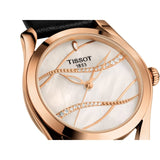  Shop Authentic Tissot T Wave Diamond Mother of Pearl Dial Black Leather Strap Watch For Women - T112.210.36.111.00 - Luxxuri