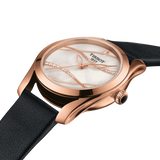  Shop Authentic Tissot T Wave Diamond Mother of Pearl Dial Black Leather Strap Watch For Women - T112.210.36.111.00 - Luxxuri
