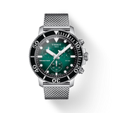  Shop Authentic Tissot Seastar 1000 Chronograph Green Dial Silver Mesh Bracelet Watch For Men - T120.417.11.091.00 - Luxxuri