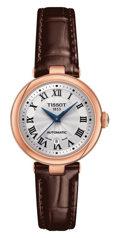  Shop Authentic Tissot Bellissima Automatic Silver Dial Brown Leather Strap Watch For Women - T126.207.36.013.00 - Luxxuri