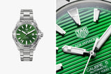  Shop Authentic Tag Heuer Aquaracer Calibre 5 Automatic Green Dial Silver Steel Strap Watch for Men - WAY2015.BA0927 - Luxxuri