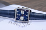  Shop Authentic Tag Heuer Monaco Automatic Chronograph Blue Dial Blue Leather Strap Watch for Men - CBL2111.FC6453 - Luxxuri