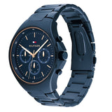  Shop Authentic Tommy Hilfiger Justin Chronograph Blue Dial Blue Steel Strap Watch For Men - 1792058 - Luxxuri