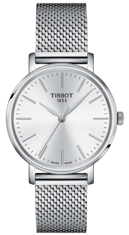  Shop Authentic Tissot Everytime Lady Silver Dial Silver Mesh Bracelet Watch for Women - T143.210.11.011.00 - Luxxuri